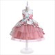 Sleeveless Floral Print Flower Girl Dress With Bow Back