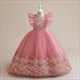 Lace Embellished Flutter Sleeve Flower Girl Dress
