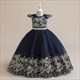 Lace Embellished Cap Sleeve Flower Girl Dress