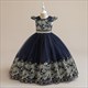 Lace Embellished Cap Sleeve Flower Girl Dress