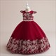 Lace Embellished Cap Sleeve Flower Girl Dress