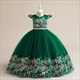 Lace Embellished Cap Sleeve Flower Girl Dress