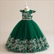 Lace Embellished Cap Sleeve Flower Girl Dress