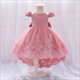 V-Back Tulle Flower Girl Dress With Pearls And Bow