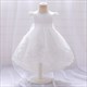 V-Back Tulle Flower Girl Dress With Pearls And Bow