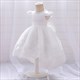 V-Back Tulle Flower Girl Dress With Pearls And Bow