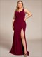 Wholesale Evening Dresses Plus Square Neck High Split Mermaid