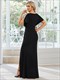 Deep V Neck High Split Pleated Evening Dresses