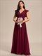 V Neck Pleated Belted Ruffles Wholesale Bridesmaid Dresses