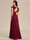 V Neck Pleated Belted Ruffles Wholesale Bridesmaid Dresses