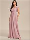V Neck Pleated Belted Ruffles Wholesale Bridesmaid Dresses