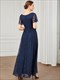 Deep V Neck Short See Through Sleeves A Line Wholesale Evening Dresses