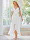 Deep V Neck Short See Through Sleeves A Line Wholesale Evening Dresses