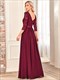 Elegantes Empire-Taille Großhandel Brautjungfernkleider mit langen Spitzenärmeln