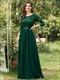 Elegantes Empire-Taille Großhandel Brautjungfernkleider mit langen Spitzenärmeln