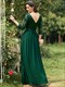 Elegantes Empire-Taille Großhandel Brautjungfernkleider mit langen Spitzenärmeln