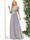 Elegantes Empire-Taille Großhandel Brautjungfernkleider mit langen Spitzenärmeln