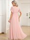 A Line Wholesale Bridesmaid Dresses With Deep V Neck Ruffles Sleeves