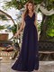 Maxi Long Wholesale Evening Dresses Double V-Neck Elegant