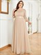Plus Size Lace Wholesale Bridesmaid Dresses With Long Lace Sleeve
