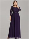 Plus Size Lace Wholesale Bridesmaid Dresses With Long Lace Sleeve