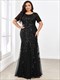 Fishtail Tulle Dresses Print Floral For Party Sequin Plus Size
