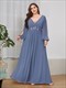 Wholesale Chiffon Plus Size Evening Dresses With Long Lantern Sleeves