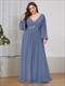 Wholesale Chiffon Plus Size Evening Dresses With Long Lantern Sleeves
