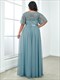 Plus Size Wholesale Evening Dresses Print Sequin With Cap Sleeve
