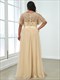 Plus Size Wholesale Evening Dresses Print Sequin With Cap Sleeve