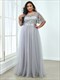 Plus Size Wholesale Evening Dresses Print Sequin With Cap Sleeve