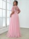 Plus Size Wholesale Evening Dresses Print Sequin With Cap Sleeve