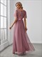 Floor-Length Wholesale Evening Dresses Print Sequin With Cap Sleeve