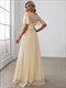 Floor-Length Wholesale Evening Dresses Print Sequin With Cap Sleeve