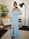 Women'S Off Shoulder Ruffle Thigh Split Wholesale Bridesmaid Dresses