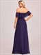 Women'S Off Shoulder Ruffle Thigh Split Wholesale Bridesmaid Dresses