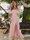 Women'S Off Shoulder Ruffle Thigh Split Wholesale Bridesmaid Dresses