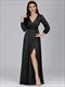  V-Neck Shiny Wholesale Evening Dresses With Long Sleeve