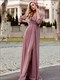  V-Neck Shiny Wholesale Evening Dresses With Long Sleeve