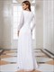  V-Neck Shiny Wholesale Evening Dresses With Long Sleeve