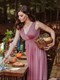 Double V Neck Floor Length Sparkly Wholesale Evening Dresses For Party