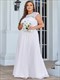 Evening Dresses Lacey Neckline Open Back Ruched Bust Plus Size