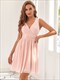 Cocktail Pleated Dresses Double V-Neck Wholesale Chiffon