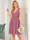 Cocktail Pleated Dresses Double V-Neck Wholesale Chiffon