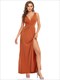 Floor Length V Neck Shimmery Wholesale Evening Dresses With Side Split