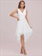 Brautjungfernkleid Großhandel Knielang Chiffon Mit Unregelmäßigem Saum