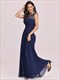 Lacey Neckline Open Back Ruched Bust Wholesale Evening Dresses