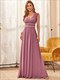 Maxi Lang Großhandel Abendroben V-Ausschnitt Empire Taille Chiffon