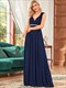 Maxi Lang Großhandel Abendroben V-Ausschnitt Empire Taille Chiffon