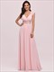 Maxi Lang Großhandel Abendroben V-Ausschnitt Empire Taille Chiffon